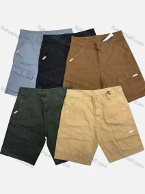 Wholesale Men's Casual Plain Patch Pocket Button Closure Shorts 27405#, LIUHUA CLOTHING WHOLESALE