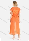 Wholesale Women's Casual Cap Sleeve Open Front Lace Trim Fringe Drawstring Plain Midi Cover Up - Liuhuamall