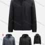 Wholesale Men's Casual Striped Hooded Zipper Pockets Thermal Lined Coat A2210# preview