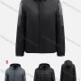 Wholesale Men's Casual Striped Hooded Zipper Pockets Thermal Lined Coat A2212# preview
