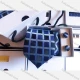 Wholesale Men's Fashion Plaid Contrast Tie & Pocket Square & Pair Cufflinks Sets Navy Clothing Wholesale Market Liuhua