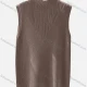 Wholesale Women's Casual Mock Neck Plain Knit Ribbed Sleeveless Sweater Vest 612# Brown Clothing Wholesale Market Liuhua
