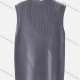 Wholesale Women's Casual Mock Neck Plain Knit Ribbed Sleeveless Sweater Vest 612# Gray Clothing Wholesale Market Liuhua