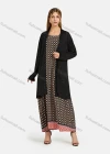 Wholesale Women's Round Neck Sleeveless Argyle Folkloric Print Maxi Dress Without Cardigan - Liuhuamall
