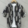 Wholesale Men's Casual Shirt Collar Allover Print Button Down Shirt 2537# preview