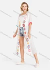 Wholesale Women's Open Front Colorful Crochet Floral Trim Pompom Trim White Cardigan - Liuhuamall