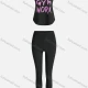 Wholesale Women's Sporty Breathable Quick Dry Letter Tank Top & High Waist Leggings 2 Piece Yoga Workout Outfits 1009#&1014# 1# Clothing Wholesale Market Liuhua
