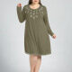Women's Plus Size Casual Crew Neck Short Sleeve Embroidery Knee Length Dress 7# Clothing Wholesale Market -LIUHUA