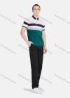 Wholesale Men's Casual Collared Short Sleeve Button Front Striped Polo Shirt - Liuhuamall