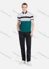 Wholesale Men's Casual Collared Short Sleeve Button Front Striped Polo Shirt - Liuhuamall