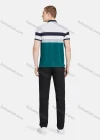 Wholesale Men's Casual Collared Short Sleeve Button Front Striped Polo Shirt - Liuhuamall
