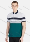 Wholesale Men's Casual Collared Short Sleeve Button Front Striped Polo Shirt - Liuhuamall