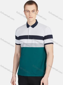 Wholesale Men's Casual Collared Short Sleeve Button Front Striped Polo Shirt, LIUHUA CLOTHING WHOLESALE