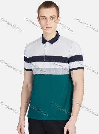 Wholesale Men's Casual Collared Short Sleeve Button Front Striped Polo Shirt, LIUHUA CLOTHING WHOLESALE