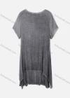 Wholesale Woman's Linen Loose Fit Floral Embroidery Lace Crew Neck Short Sleeve Dress 3022# - Liuhuamall
