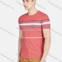 Wholesale Men's Round Neck Short Sleeve Slim Fit Striped Colorblock Casual T-shirt preview