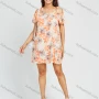 Wholesale Women's Casual Floral Print Cold Shoulder Short Dress preview