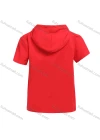 Wholesale Boy's Casual Graphic Short Sleeve Drawstring Hoodie - Liuhuamall