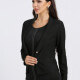 Women's Casual Business One Button Ribbed Plain Cardigan Black Clothing Wholesale Market -LIUHUA