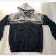 Men's Casual Colorblock Striped Long Sleeve Zipper Drawstring Hooded Thermal Jacket Gray Clothing Wholesale Market -LIUHUA