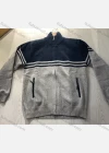 Wholesale Men's Casual Colorblock Striped Long Sleeve Stand Collar Zipper Thermal Sweater - Liuhuamall