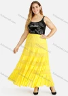 Wholesale Women's Casual Elastic Waist Tiered Pleated Maxi Skirt - Liuhuamall