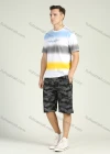 Wholesale Men's Colorblock Short Sleeve Round Neck Letter Print T Shirt - Liuhuamall