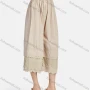 Wholesale Women's Casual Plain Eyelet Embroidered Lace Tiered Cropped Pants 56111# preview