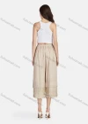 Wholesale Women's Casual Plain Eyelet Embroidered Lace Tiered Cropped Pants 56111# - Liuhuamall