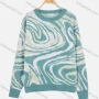 Wholesale Women's Casual Round Neck Long Sleeve Allover Print Pullover Sweater preview