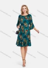 Wholesale Women's Elegant Frill Neck 3/4 Sleeve Floral Print Ruffle Hem Knee Length Dress With Belt - Liuhuamall