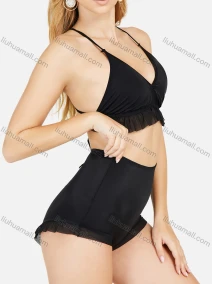 Wholesale Women's High Waisted Swimming Pants Cross Bandage Bikini Set 2 Piece Swimsuits, LIUHUA CLOTHING WHOLESALE