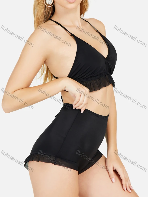 Wholesale Women’s High Waisted Swimming Pants Cross Bandage Bikini Set 2 Piece Swimsuits