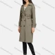 Wholesale Women's Lapel Double Breasted Belted Pockets Plain Mid Length Trench Coat 10# Clothing Wholesale Market Liuhua