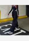 Wholesale Women's Fashion Plain Drawstring Pockets High Waist Pants - Liuhuamall