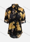 Wholesale Women's Vintage Long Sleeve Floral Pattern Collared Button Down Shirt 23069# - Liuhuamall