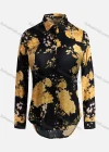 Wholesale Women's Vintage Long Sleeve Floral Pattern Collared Button Down Shirt 23069# - Liuhuamall