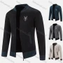 Wholesale Men's Casual Mock Neck Zip Long Sleeve Contrast Jacket preview