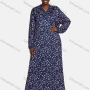 Wholesale Women's Vintage V Neck Long Sleeve Button Front Allover Floral Print Maxi Nightgown preview