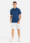 Wholesale Men's Short Sleeve Casual Allover Print Polo Shirt - Liuhuamall