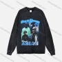 Wholesale Men's Fashion Drop Shoulder Distressed 100%Cotton Crew Neck Long Sleeve Graphic T-shirt 6016# preview