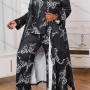 Wholesale Women's Lounge Milk Silk Tiger Print Ruched Cami Top & Pant & Long Sleeve Cardigan 3 Piece Sets With Belt DM31004-01# preview