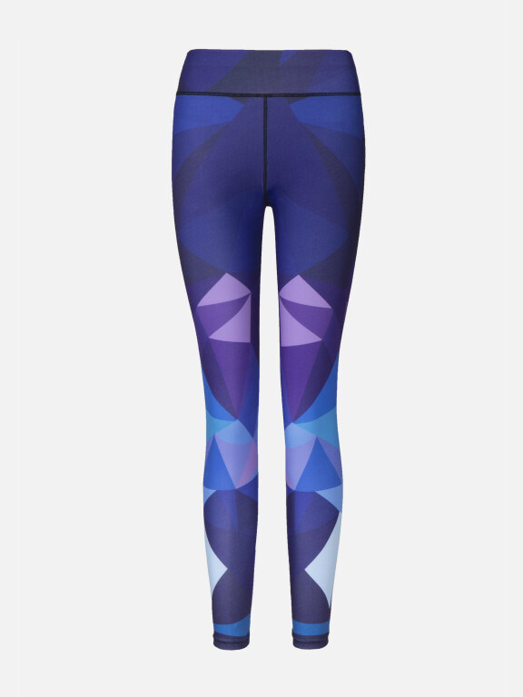 Women's Athletic Geometric Colorblock High Waist Yoga Elasticity Leggings, Clothing Wholesale Market -LIUHUA, Activewear