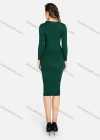 Wholesale Women's Casual Mock Neck Long Sleeve Slim Fit Button Knee Length Dress With Belt 2273# - Liuhuamall