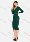 Wholesale Women's Casual Mock Neck Long Sleeve Slim Fit Button Knee Length Dress With Belt 2273# - Liuhuamall