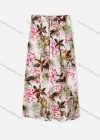 Wholesale Women's Casual Allover Leaf Floral Print Elastic Waist A-line Midi Skirts - Liuhuamall