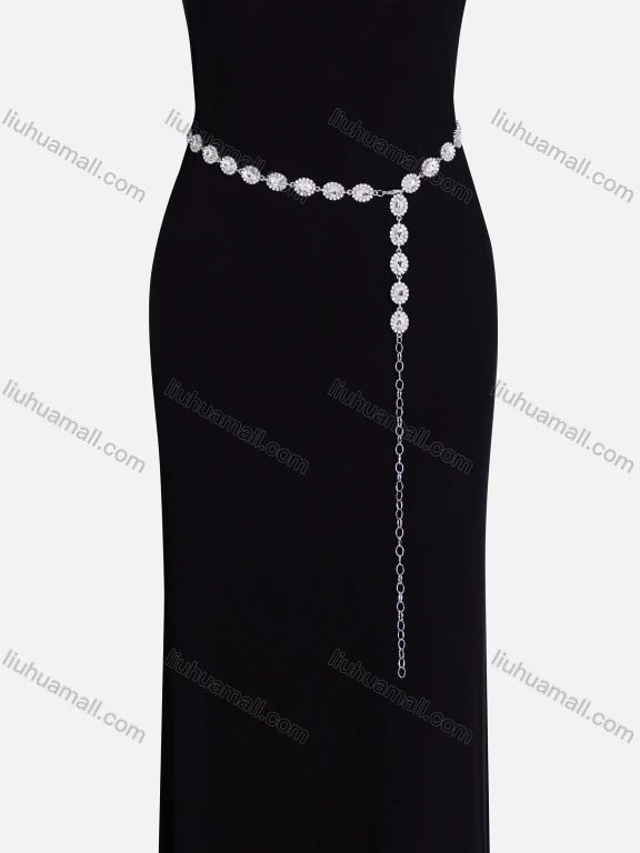 Wholesale Rhinestones Decor Metal Waist Chain QDLF2304#