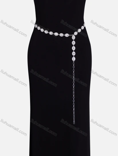 Wholesale Rhinestones Decor Metal Waist Chain QDLF2304#