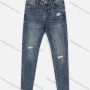 Wholesale Women's Casual Plain Distressed Ripped Frayed Raw Hem Straight Leg Wash Ankle Jeans preview