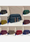 Wholesale Women's Casual Nylon Plain Zipper Pockets Shoulder Bag With Adjustable Strap - Liuhuamall